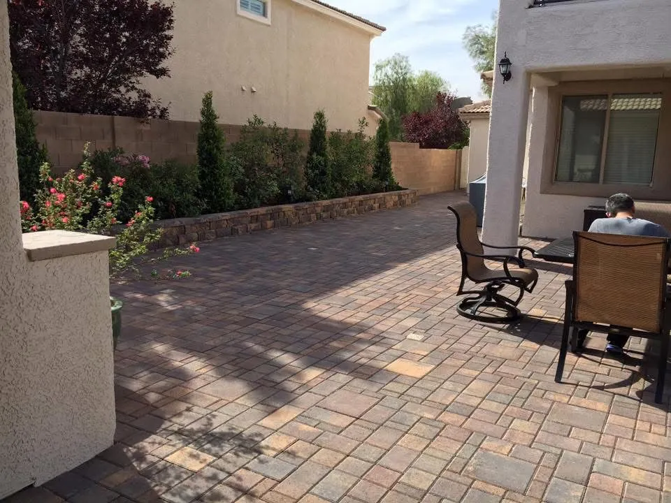 Paver patio in Las Vegas built for low-maintenance desert living