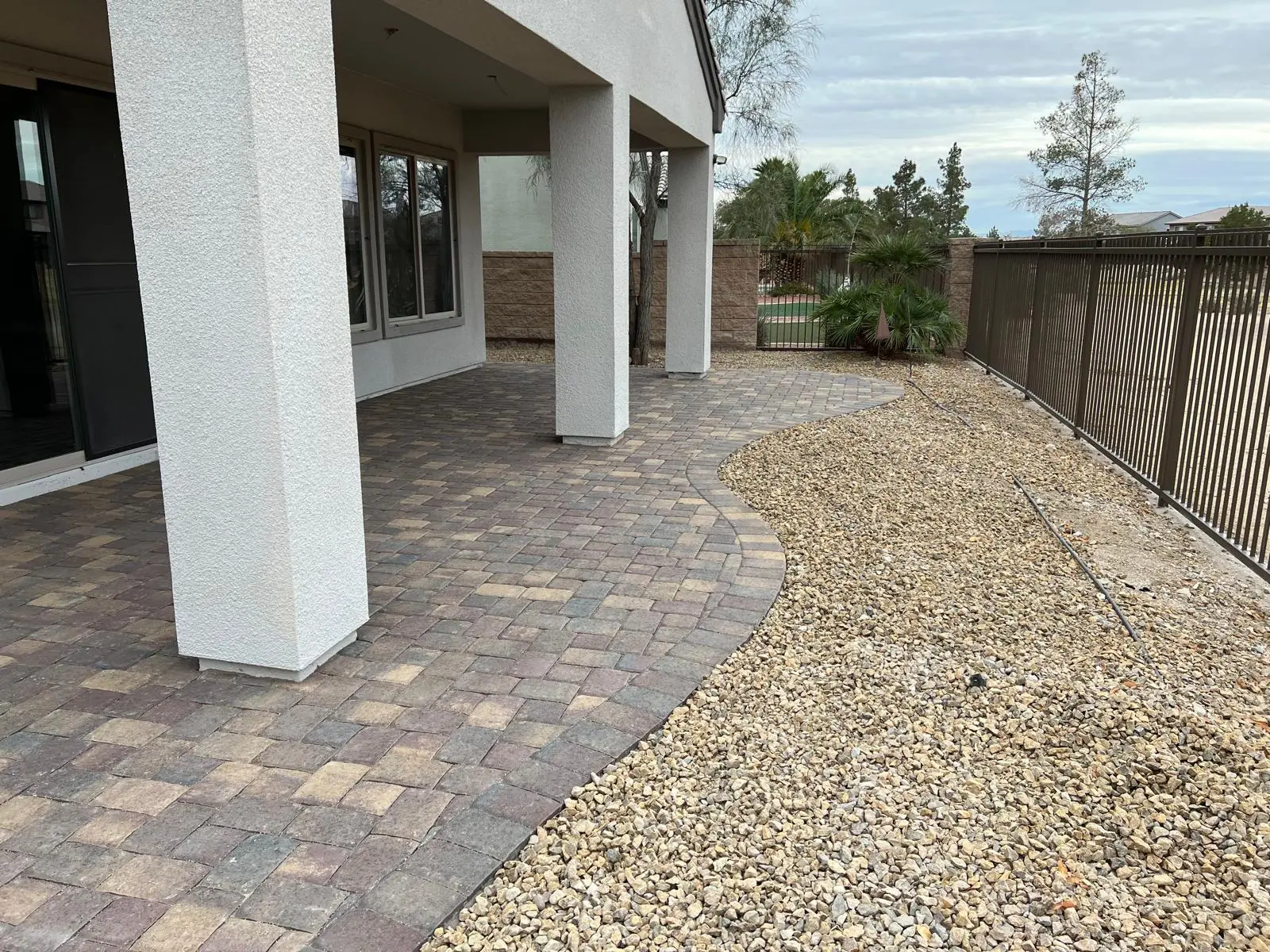 Backyard paver patio